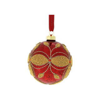 Hervit Creations Palla Fleur in Vetro Soffiato D10 cm Rosso