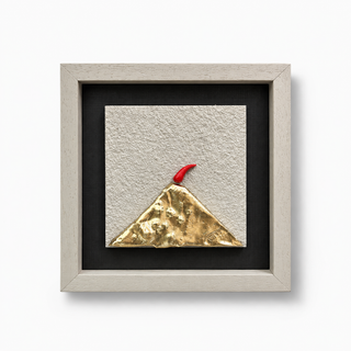 Alleria Quadro Artigianale Vesuvio Contemporaneo 20x20 cm Grigio Gambetta