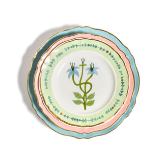 Bitossi Home Plato llano Botanical azul de porcelana 26,5 cm