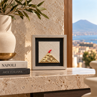 Alleria Quadro Artigianale Vesuvio Contemporaneo 14X14 cm Avorio