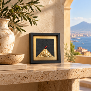 Alleria Quadro Artigianale Vesuvio Contemporaneo 20x20 cm Grigio Scuro