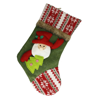 Brandani Calza Babbo Natale con Albero 30x46 cm Verde