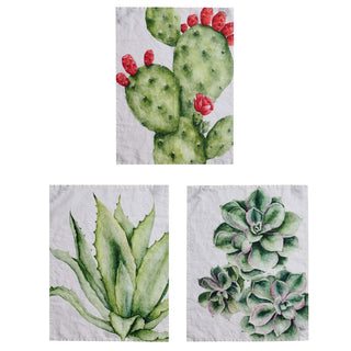 Simple Day Set of 3 Succulent Plant Towels 50x68 cm