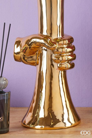EDG Enzo De Gasperi Chakra Vase with Hand H46 cm Gold