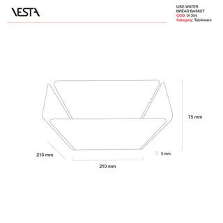 Vesta Like Water Bread Basket in Dove Gray Acrylic Crystal