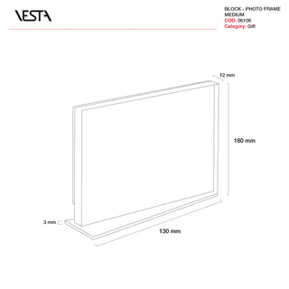 Vesta Medium Block Photo Frame in Acrylic Crystal