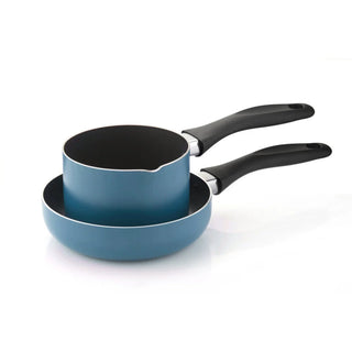 Guzzini Set Padella D16 cm + Bollilatte D12 cm Antiaderente Cook&Plus Blue