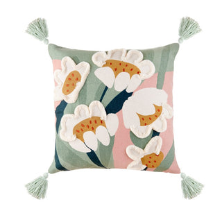 L'Oca Nera Cotton Cushion with Applications 45x45 cm