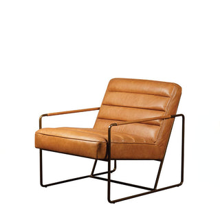 Chehoma Makine Leather Armchair 71×83×66 cm Cognac