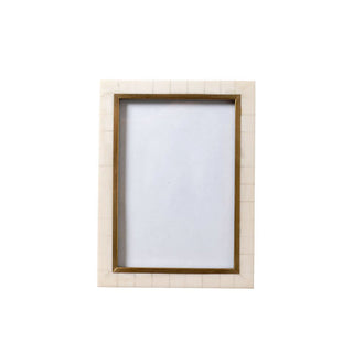 Chehoma Cornice Portafoto Bianca con Bordo interno in Ottone 20,5x15,5 cm