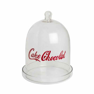 Chehoma Piatto con Campana Cake Chocolat in Vetro 28x22 cm