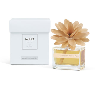 Muhà Air Freshener Flower Diffuser Vanilla and Pure Amber 30ml