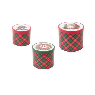 Nuvole di Stoffa Set 3 Scatole Tonde Natalizie Coming 20-23-26 cm