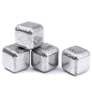 Cubetti di Ghiaccio in Acciaio Inox refrigeranti riutilizzabili 6 Pezzi con Pinza