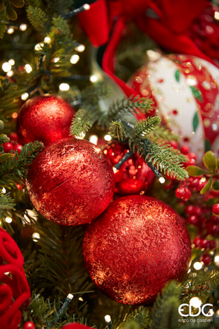 EDG Enzo de Gasperi Weihnachtskugeln Deko-Strauß 5 Stück Bordeaux