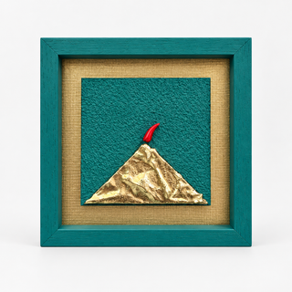 Alleria Quadro Artigianale Vesuvio Contemporaneo 20x20 cm Cooper Green