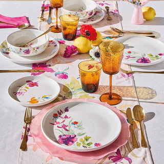 Tognana Edge Iris Plate Set 18 pieces in porcelain