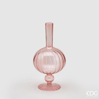 EDG Enzo De Gasperi Single Flower Ovoid Glass Vase H25 cm Pink
