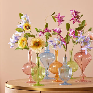 EDG Enzo De Gasperi Single Flower Drop Glass Vase H30 cm Pink