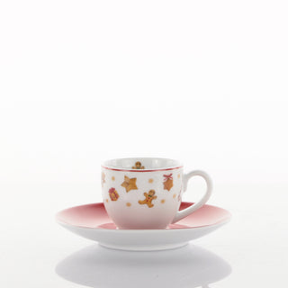 Weissestal Set 2 Tazzine da Caffè Natalizie con Piattino in Porcellana