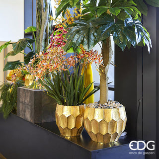 EDG Enzo De Gasperi Set of 2 Gold Metal Vases
