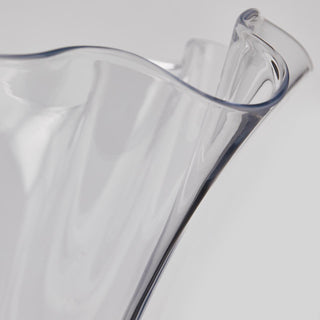 EDG Enzo De Gasperi Vaso Centrotavola Drappo in Vetro H28 D44 cm Trasparente