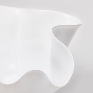 EDG Enzo De Gasperi Vaso Centrotavola Drappo in Vetro H28 D44 cm Bianco