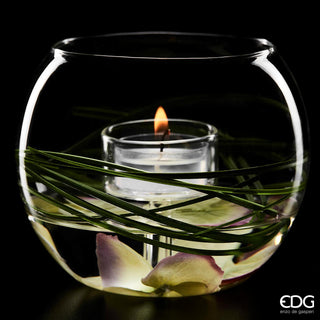 EDG Enzo De Gasperi Glass Sphere Candle Holder H8.5 cm
