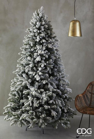 EDG Enzo de Gasperi Merano Pine Christmas Tree covered with snow 240 cm with 700 led lights