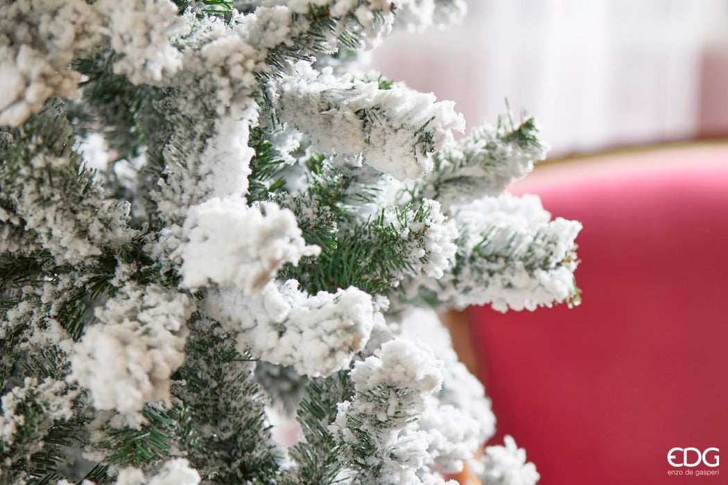 Albero di Natale Pino Verde Lauro innevato 180 cm Natural in Pvc senza led