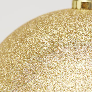 EDG Enzo De Gasperi Box of 4 Glitter Christmas Baubles D10 cm Gold