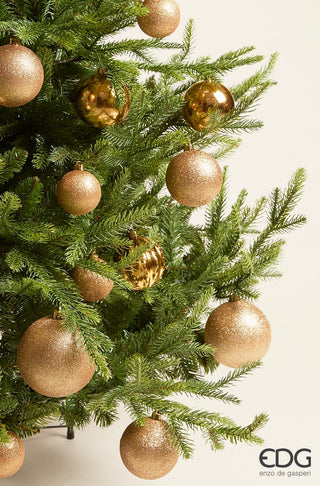 EDG Enzo de Gasperi Christmas Bauble Poly Large Gold Glitter D25 cm