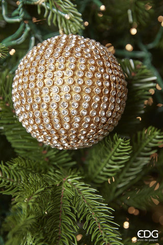 EDG Enzo De Gasperi Christmas Bauble Gems D12 cm Gold