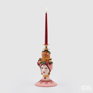 EDG Enzo De Gasperi Candle Holder Sicily Poly Pink H31 cm
