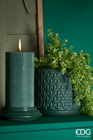 EDG Enzo De Gasperi Christmas Vase with Scales H14 D15 cm Emerald Green