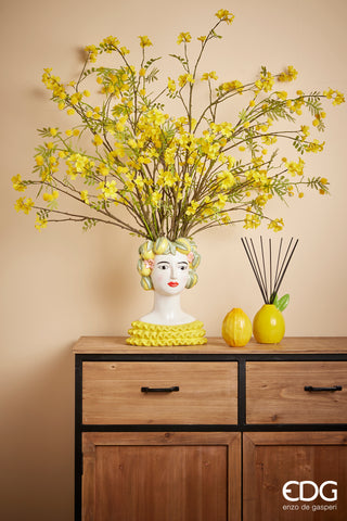 EDG Enzo de Gasperi Lemon Chakra vase with leaf H18 cm