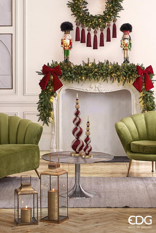 EDG Enzo De Gasperi Girlande aus Kiefernholz, silberfarben, mit 170 mm Durchmesser, H270 cm