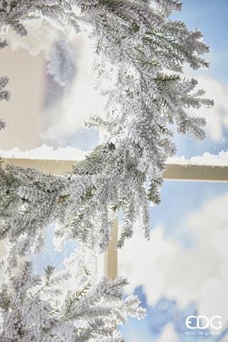 EDG Enzo De Gasperi Super Snow Pine Christmas Wreath D40 cm