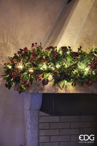 EDG Enzo De Gasperi Girlande aus Kiefernholz, silberfarben, mit 170 mm Durchmesser, H270 cm