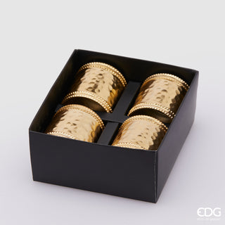 EDG Enzo De Gasperi Set of 4 Metal Napkin Holders H4 D4.5 cm Gold