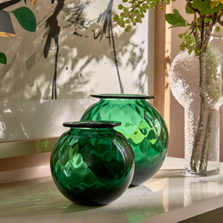 EDG Enzo De Gasperi Opium Glass Vase H14 D15 cm Green