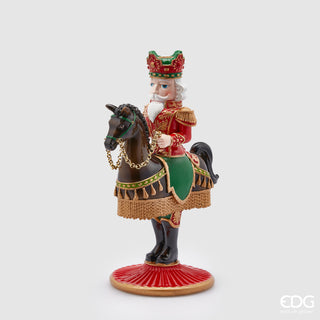 EDG Enzo De Gasperi Cascanueces con portavelas de caballo Al. 33 cm Rojo