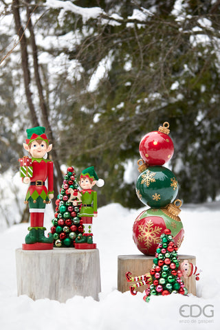 EDG Enzo De Gasperi Bolas de Navidad con forma de cono para árbol de Navidad, altura 33, profundidad 20 cm, multicolor