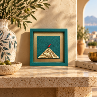 Alleria Quadro Artigianale Vesuvio Contemporaneo 20x20 cm Cooper Green