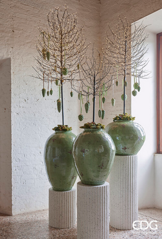 EDG Enzo De Gasperi Buchenbaum mit 1300 Mini-LEDs, Sockel, Höhe 210 cm, Weiß