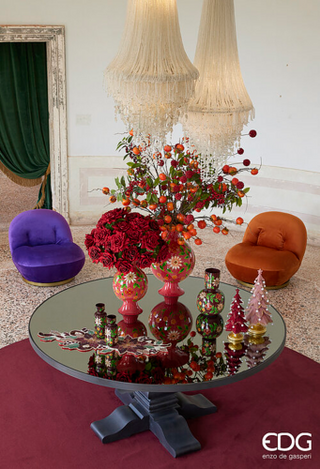 EDG Enzo De Gasperi Vaso Floreale Bombato H45 D26 cm