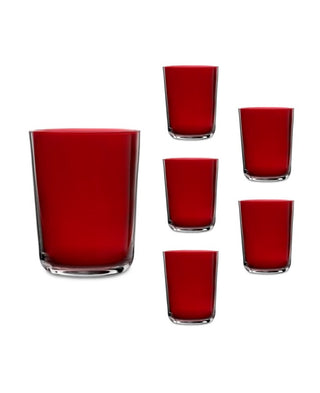 Fade Set 6 Bicchieri 340 ml in Vetro Rosso Handy