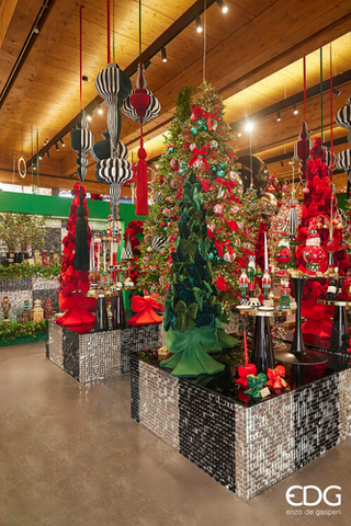 EDG Enzo de Gasperi Weihnachtsbaumständer, grüne Samtschleife, H45 D43