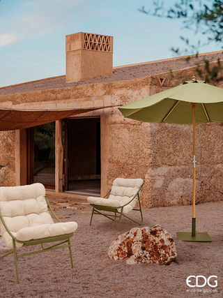 EDG Enzo de Gasperi Base Per Ombrellone da esterno quadrata in Acciaio 50X50 cm Verde