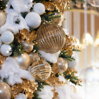 EDG Enzo De Gasperi Pallina di Natale Righe in Vetro Oro D15